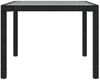 Gartentisch 190 x 75 x 90 cm aus Glas und Polyrattan in Schwarz Bild 4