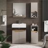 Badschrank Marelle Greige 30 x 67 cm mit Tür und offenem Fach Vicco Bild 4