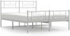 vidaXL Bettgestell mit Kopf- und Fußteil Metall Weiß 150x200 cm 355336 Bild 2