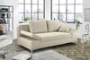 Schlafsofa Federkern Armlehnen verstellbar Couch Bettkasten Cord in Beige Grau Bild 2