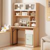 Schreibtisch-Kombination 180 cm hoch weiß Acryltüren Swivel Desk Kabellöcher Anti-Kipp Bild 1