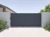 Vente-unique - VIAZO Eingangstor Metall Grau - B 4,6 cm x H 178 cm x L 390 cm Bild 1