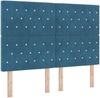 vidaXL Boxspringbett mit Matratze Dunkelblau 140 x 190 cm Samt 3339768 Bild 4