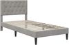 vidaXL Bettrahmen mit Kopfteil Hellgrau 90 x 190 cm Samt 42027631 Bild 3