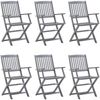 vidaXL Klappbare Gartenstühle 6 Stk. mit Sitzkissen Massivholz Akazie 3065407 Bild 2