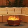 vidaXL Feuerstelle Braun 75 x 75 x 28 cm Wetterfeststahl 858997 Bild 4