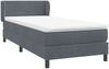 vidaXL Boxspringbett mit Matratze Dunkelgrau 80x210 cm Samt 3317590 Bild 4