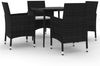 vidaXL 5-tlg. Garten-Essgruppe mit Auflagen Poly Rattan und Glas 3099728 Bild 2
