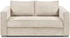 Vente-unique - LORETO Sofa SamtStoff Beige - B 223 cm95 cm x H 90 cm x L 215 cm Bild 4