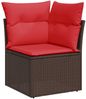 vidaXL 11-tlg. Garten-Sofagarnitur mit Kissen Braun Poly Rattan 3219514 Bild 4