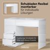 Bellamio 'Livny' Schminktisch mit Spiegel, großer Hollywood Spiegel mit LED-Beleuchtung, mit 5 Schubladen, beidseitig montierbar, weiß Hochglanz, 80x53x110 cm Bild 4