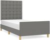 Einzelbett mit Kopfteil Stoff Dunkelgrau 80x200 cm Bild 2