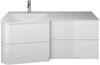Burgbad BADU Waschbecken mit Unterschrank 122 cm breit, Weiß, Waschbecken Gussmarmor Weiß, Ablage rechts, 4 Schubladen Bild 1