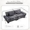 LVHOM Loungesofa 224x81x81 cm, 2er-Sofa mit Tiefsitz & Doppelschicht-Polster, Streifen-Samt, Abgewinkelte kissenbare Armlehnen Bild 2