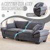 LVHOM Loungesofa 224x81x81 cm, 2er-Sofa mit Tiefsitz & Doppelschicht-Polster, Streifen-Samt, Abgewinkelte kissenbare Armlehnen Bild 3