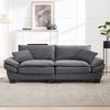 LVHOM Loungesofa 224x81x81 cm, 2er-Sofa mit Tiefsitz & Doppelschicht-Polster, Streifen-Samt, Abgewinkelte kissenbare Armlehnen Bild 4