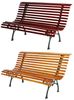 XL Parkbank Tannenholz Gartenbank Sitzbank Balkon Holz Metall Terrasse 150x81 cm Bild 2