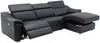 Vente-unique - PEDRERA Sofa Leder Schwarz - B 175 cm x H 100 cm x L 284 cm Bild 5