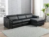 Vente-unique - PEDRERA Sofa Leder Schwarz - B 175 cm x H 100 cm x L 284 cm Bild 2