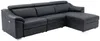 Vente-unique - PEDRERA Sofa Leder Schwarz - B 175 cm x H 100 cm x L 284 cm Bild 5