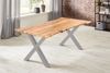 Esstisch Akazie naturfarben 180 x 90 cm X-Gestell silber YVONNE 76522223 Bild 3