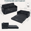 Schlafsofa 165 x 92 x 82 cm, 2-Sitzer Klappsofa aus Cord mit 2 Kissen und Magazintaschen Bild 4