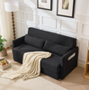Schlafsofa 165 x 92 x 82 cm, 2-Sitzer Klappsofa aus Cord mit 2 Kissen und Magazintaschen Bild 5
