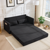 Schlafsofa 165 x 92 x 82 cm, 2-Sitzer Klappsofa aus Cord mit 2 Kissen und Magazintaschen Bild 3