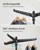 SONGMICS Wäscheständer, Standtrockner, 3 drehbare Arme für Kleiderbügel, 4 Beine, klappbar, für Innenbereich, Edelstahl, für Kleidung und Socken, 150 cm hoch, schwarz Bild 4