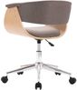 vidaXL Drehbarer Bürostuhl Taupe Bugholz und Stoff [3054835] Bild 4