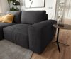 Ecksofa Lanzo 230x155 cm Mikrofaser Schwarz Recamiere variabel mit Hocker Bild 5