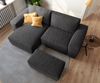 Ecksofa Lanzo 230x155 cm Mikrofaser Schwarz Recamiere variabel mit Hocker Bild 4