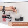 Bad-Serie PIAZZA BLACK TAPE - Zahnputzbecher ohne Bohren - mit Klebepad, aus Glas und Edelstahl, matt schwarz Bild 5