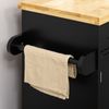 Küchenwagen 109 x 40 x 89 cm mit Arbeitsplatte, Schublade, Schrank und Rollen in Schwarz Bild 5