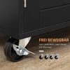 Küchenwagen 109 x 40 x 89 cm mit Arbeitsplatte, Schublade, Schrank und Rollen in Schwarz Bild 4