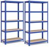 SONGMICS Schwerlastregal mit 5 verstellbaren Ablagen, 2-tlg, 80 x 90 x 40 cm, Blau Bild 4