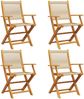 vidaXL Gartenstühle 4 Stk. Klappbar Beige Massivholz Akazie 3214571 Bild 2