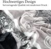 Kuscheldecke XXL (130x170cm) - Hellgrau Ornament - Flauschdecke Microfaser-Decke - Jacquard, große weiche Wohn-Decke zum kuscheln Flanelldecke Bild 2