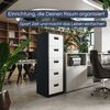 Hängeregisterschrank abschließbar SARA - 5 Schubladen mit Schloss | Aktenschrank Büroschrank aus Stahl Metallschrank, 163x46x62cm Anthrazit-Weiß Bild 3