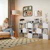 Würfel-Buchregal 9 Gitter mit Tür - Bücherregal,Lagerregal,geeignet für Wohnzimmer,Home Office,vernünftige Struktur,weiß Bild 3