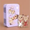 BEARFOOT Lunchbox Brotdose mit Fächern,auslaufsicher - Hund & Katze lila 650ml, PP, ABS, Silikon, Kindergarten und Schule - Mädchen und Jungen, Vesperbox, Snackbox Bild 2