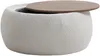 Vente-unique - SORIELI Couchtisch Holz, PlatteStoff Weiß - B 85 cm x H 37 cm x L 85 cm Bild 3