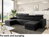 MEBLINI Schlafcouch mit Bettkasten - VOSS - 306x168x79cm - Schwarz Samt - Ecksofa mit Schlaffunktion - Sofa mit Relaxfunktion und Kopfstützen - Couch U-Form - Eckcouch - Wohnlandschaft Bild 3