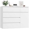 Homfa Kommode, weiß mit 5 Schubladen und 1Tür, Sideboard 100x80x40cm Bild 5
