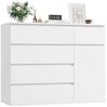 Homfa Kommode, weiß mit 5 Schubladen und 1Tür, Sideboard 100x80x40cm Bild 4