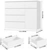 Homfa Kommode, weiß mit 5 Schubladen und 1Tür, Sideboard 100x80x40cm Bild 2