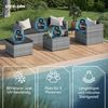 STEELSØN 'Zethora' Polyrattan 4-tlg. Gartenlounge, Sitzgruppe aus Sofa, Sessel, Hocker und Tisch, grau-meliert/anthrazit, wetterfest, für 5 Personen Bild 4