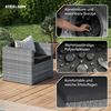 STEELSØN 'Zethora' Polyrattan 4-tlg. Gartenlounge, Sitzgruppe aus Sofa, Sessel, Hocker und Tisch, grau-meliert/anthrazit, wetterfest, für 5 Personen Bild 5