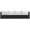 vidaXL 4-tlg. Garten-Lounge-Set mit Kissen Schwarz Poly Rattan 319736 Bild 3