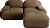 Ecksofa aus weichem Cordstoff,modular kombinierbar mit gebogenen Armlehnen ohne Montage hochelastische Schaumstoffpolsterung für Wohnzimmer Ruhezonen und Schlafzimmer,Cordstoff,Braun, Bild 4